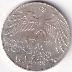 10 Mark Germany 1972 Silver F Mark Coin Rare
