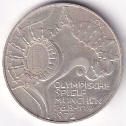 Alternative view of 10 Mark Germany 1972 Silver F Mark Coin Rare