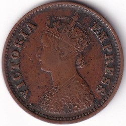 Alternative view of British India Victoria 1/2 Pice 1897 Coin #1