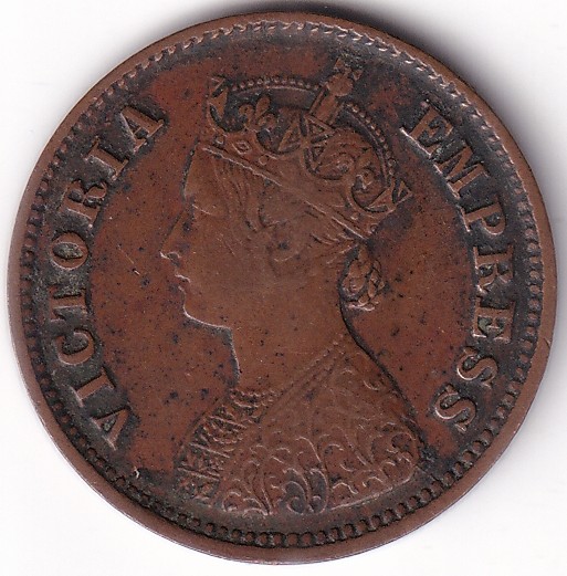 British India Victoria 1/2 Pice 1897 Coin #1