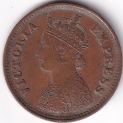 Alternative view of British India Victoria 1/2 Pice 1897 Coin #2