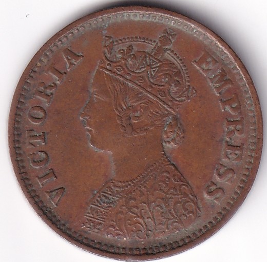 British India Victoria 1/2 Pice 1897 Coin #2