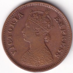 Alternative view of British India Victoria 1/2 Pice 1897 Coin #3
