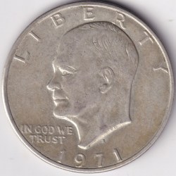 Crown Size 38 mm Silver One Dollar of USA of 1971 Coin