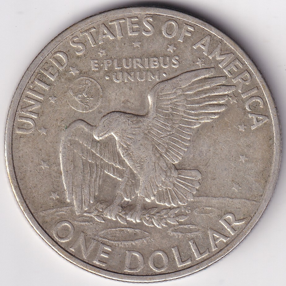 Crown Size 38 mm Silver One Dollar of USA of 1971 Coin