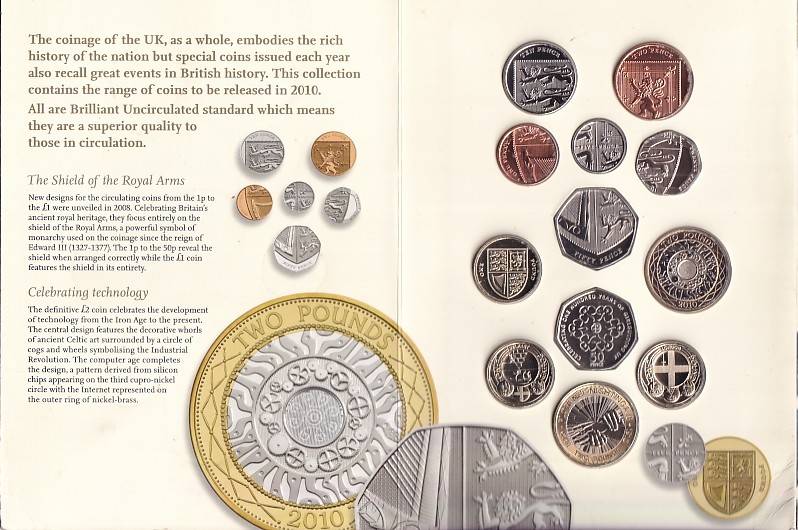 2010 UNC 12 Coins Collection Royal Mint United Kingdom Rare Set