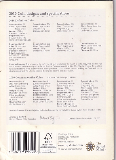 2010 UNC 12 Coins Collection Royal Mint United Kingdom Rare Set