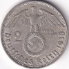 Swastik Symbol 2 Marks Germany 1938 Silver 8 Grams Weight Rare