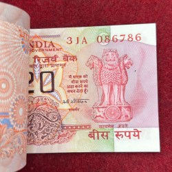 Alternative view of 20 RUPEES OLD ISSUE GOVERNOR C.RANGARAJAN UNC SERIAL PACKET WITH FANCY NUMBER ENDING 786