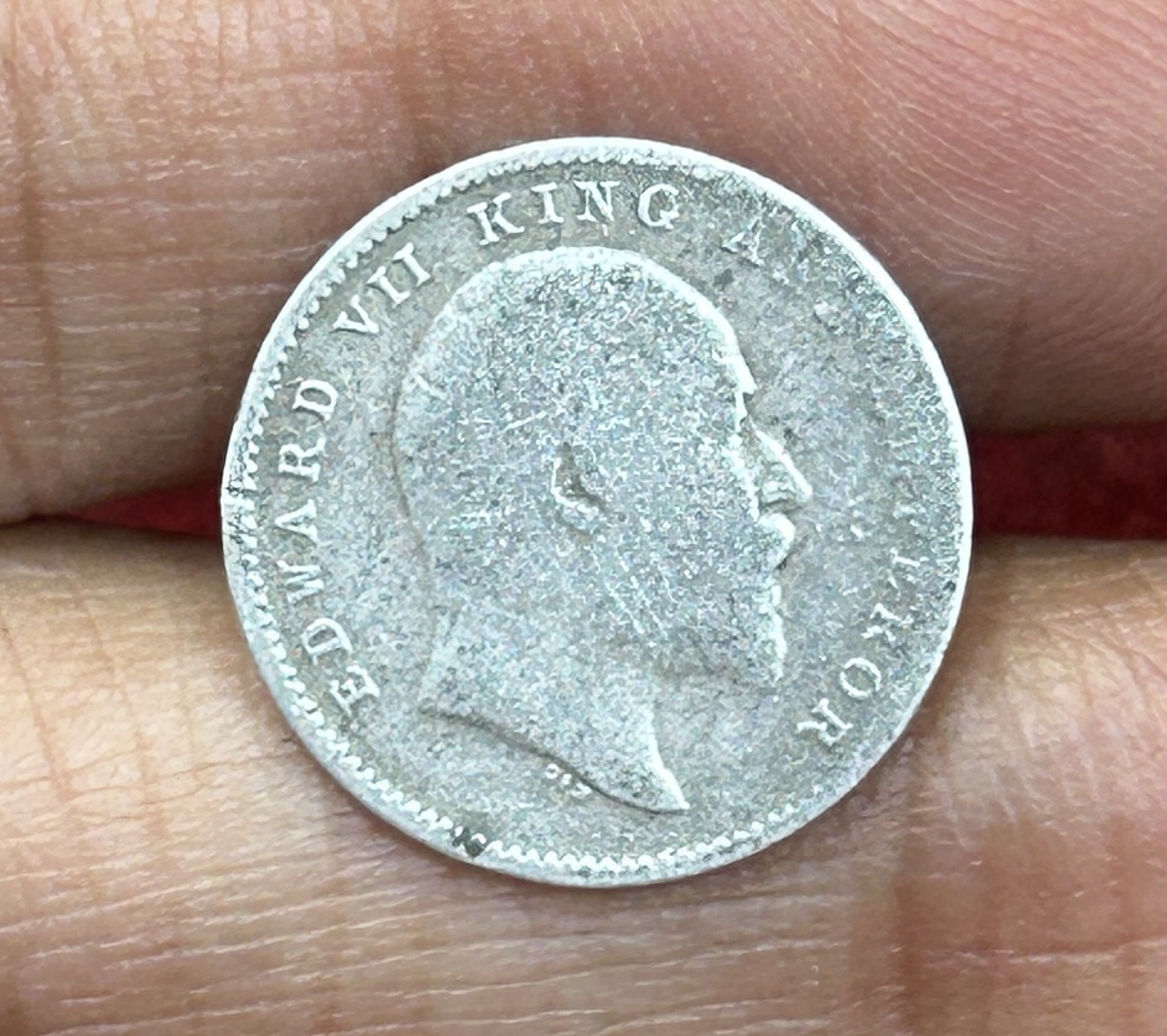 British-India Two Annas 1906 (Edward) Rare Silver Coin#K-206