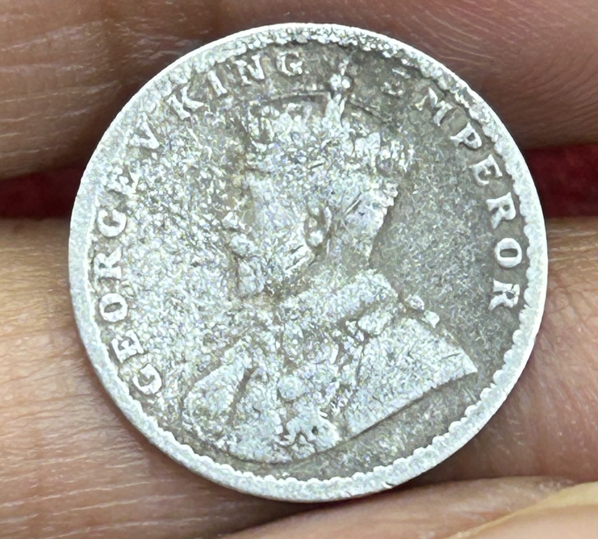 British-India Two Annas 1916 (George V) Rare Silver Coin#K-214 - Image 2