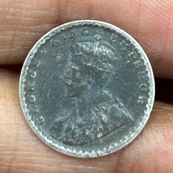 Alternative view of British-India Two Annas 1914 (George V) Rare Silver Coin#K-217