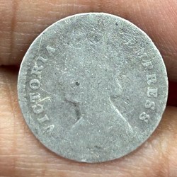 Alternative view of British-India Two Annas 1894 (Victoria) Rare Silver Coin#K-221