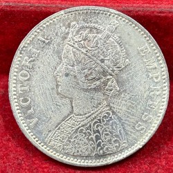 Alternative view of India - British 1 Rupee 1877 - Victoria Rare Silver UNC Coin #C-72