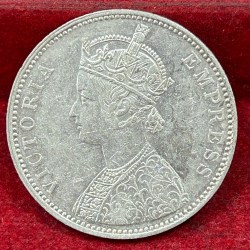 Alternative view of India - British 1 Rupee 1877 - Victoria Rare Silver UNC Coin #C-78