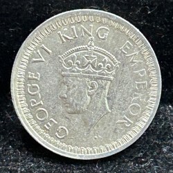 Alternative view of India - British ¼ Rupee 1943 - George VI Silver rare UNC Coin #S-57