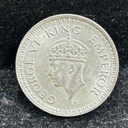 Alternative view of India - British ¼ Rupee 1944 - George VI Silver rare UNC Coin #S-61