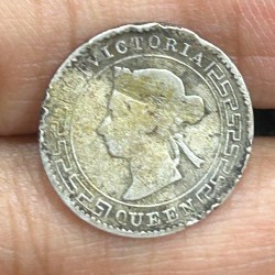 Alternative view of Sri Lanka › Ceylon 10 Cents 1892 - Victoria Rare SILVER Coin #S-62