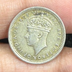 Alternative view of British Malaysia › Malaya 5 Cents 1945 - George VI Rare SILVER Coin #S-64