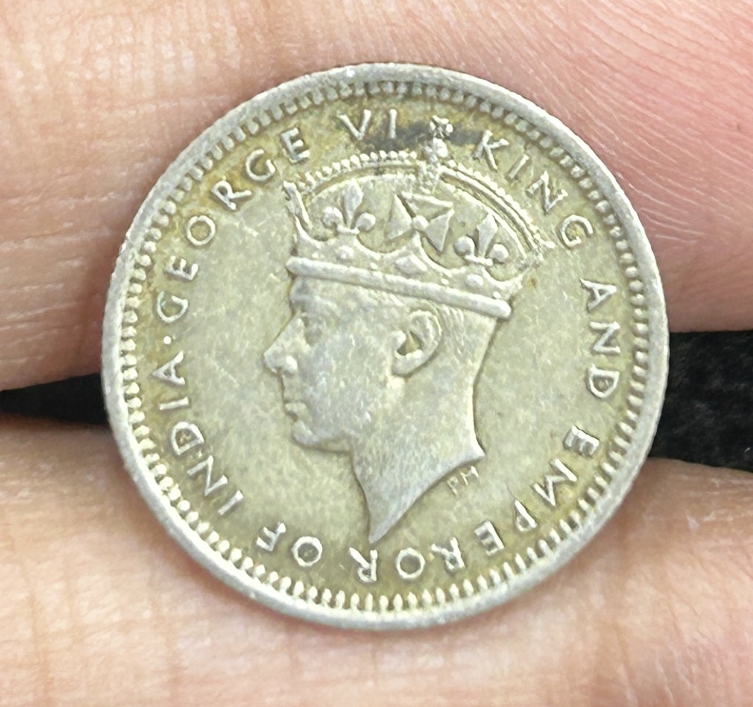 British Malaysia › Malaya 5 Cents 1945 - George VI Rare Silver Coin #S-64