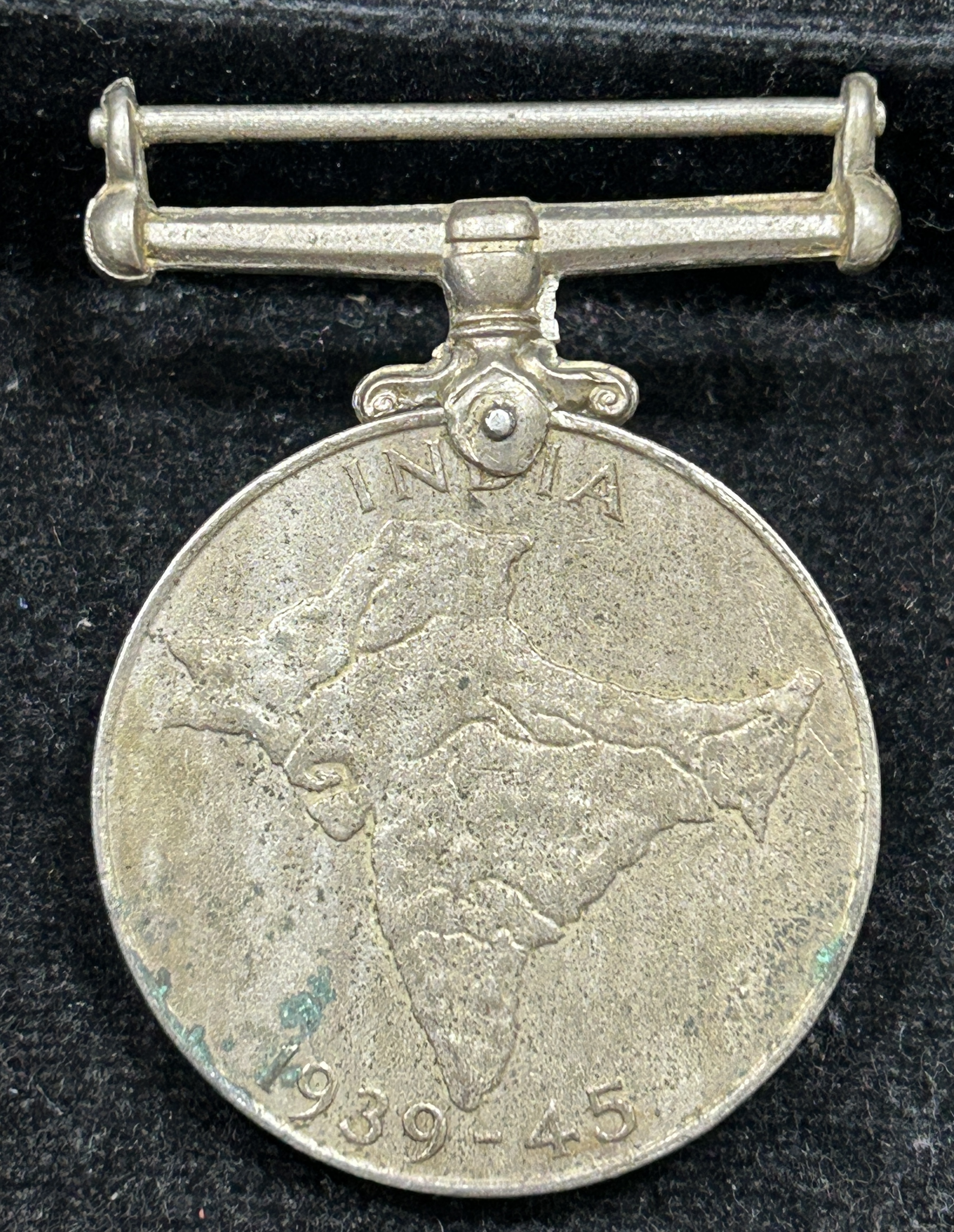 India Full Map 1939-1945 George VI Rare Named Medal#S-74