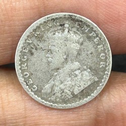 Alternative view of British-India Two Annas 1912 (George V) Rare Silver Coin#S-75