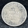 British-India 1/4 Rupee 1887 Victoria Rare Silver Coin #S-88