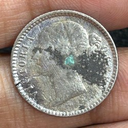 Alternative view of British- India ¼ Rupee - Victoria (1840) Rare Silver Coin#S-98