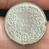 British- India 2 Annas - Victoria (1862) Rare Silver Coin#S-100