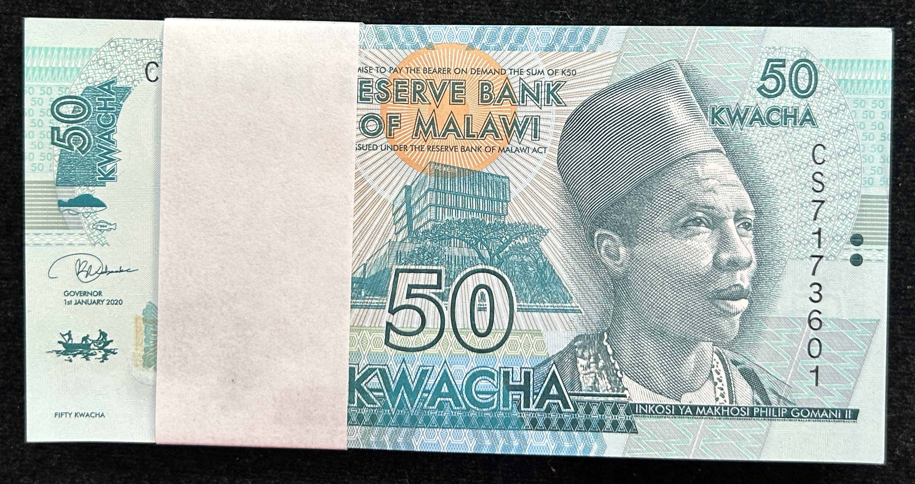 Malawi 50 kwacha Rare GEMπ UNC Serial Packet