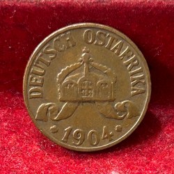 German East Africa 1 Heller - Wilhelm II 1904 Rare Coin #C-51