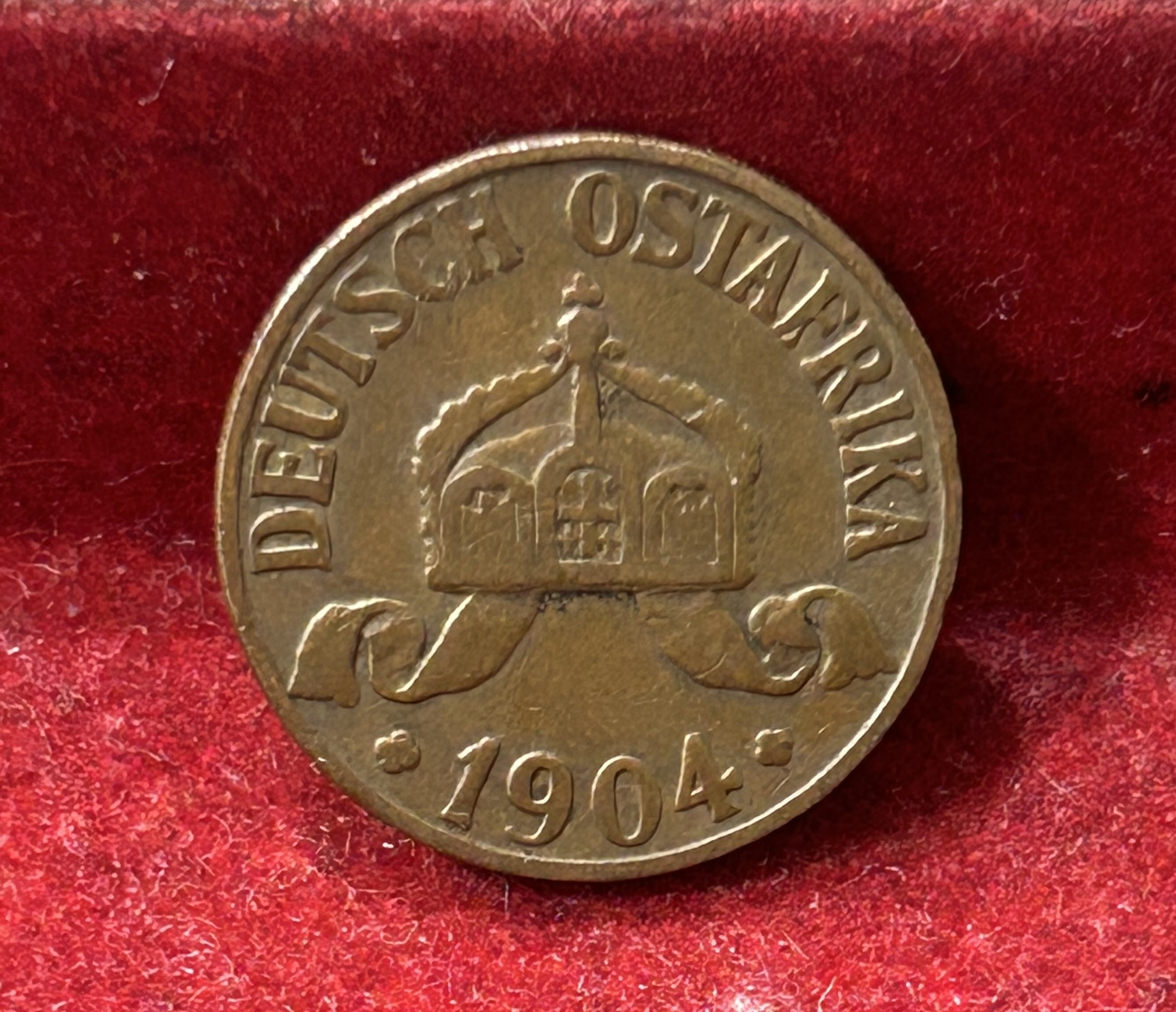 German East Africa 1 Heller - Wilhelm II 1904 Rare Coin #C-51