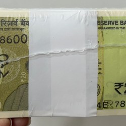 786001 ( Full Fancy Number pack rim + 786786 )20 Rupees 2025 RBI Governor Sanjay Malhotra Sealed 1000 note pack RIM