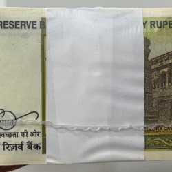 Alternative view of 786001 ( Full Fancy Number pack rim + 786786 )20 Rupees 2025 RBI Governor Sanjay Malhotra Sealed 1000 note pack RIM