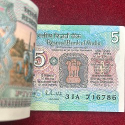Alternative view of 5 Rupees Tractor Governor R.N.Malhotra Rare Serial Packet With Fancy Number Ending 786