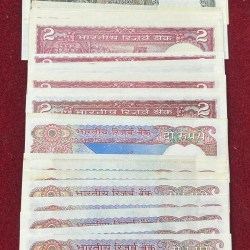 Alternative view of 34 Note Signature 2 Rupees UNC Set (See Description) #A-2