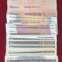 154 Note Signature Set 10 Rupees UNC { SEE Description } ④