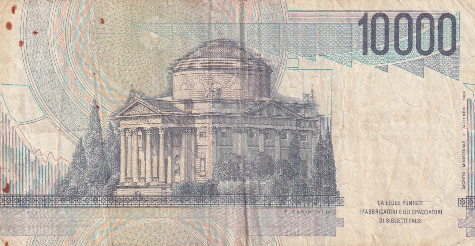 Italy 10 000 Lire Volta lowest Price Note #B2