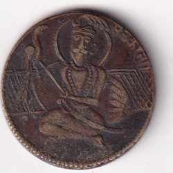 Alternative view of Guru Nanak Dev (Sikh) Brass Old Token 100% Original Rare Token #K-147