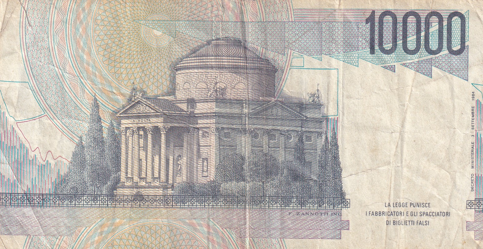 Italy 10 000 Lire Volta lowest Price Note #B2