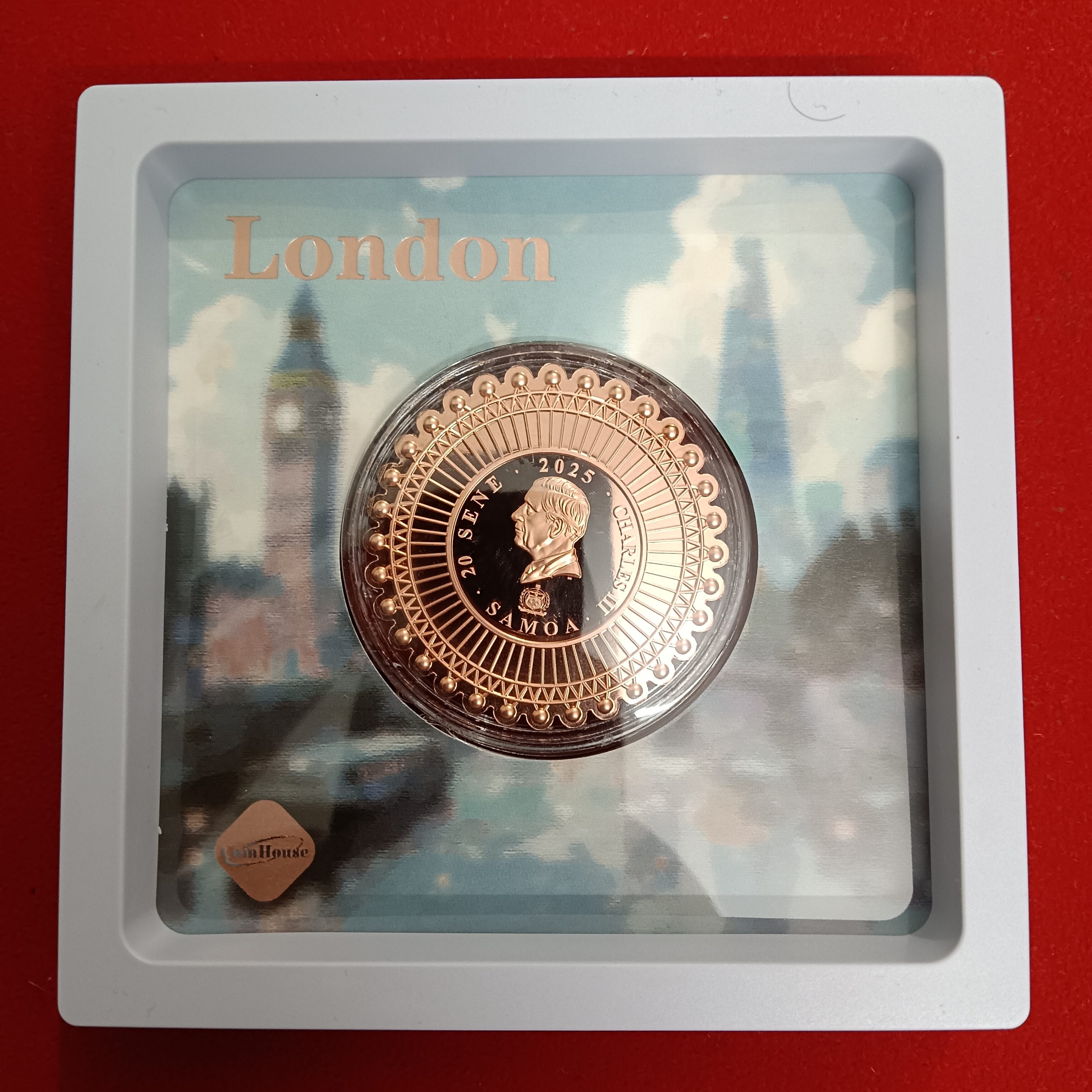 Extremely Rare Coin 20 SENE CHARLES III 2025 Year SAMOA LONDON Copper Proof Coin - Image 7