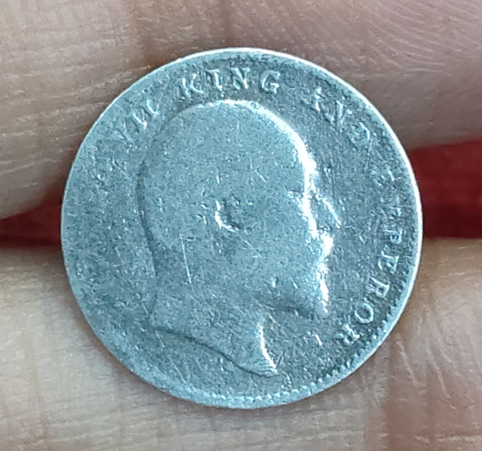 British-India Two Annas 1907 (Edward) Rare Silver Coin#K-205