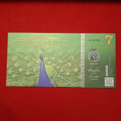 Atlantic Forest 7 Aves Dollars PEACOCK Bank Note