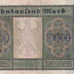 Alternative view of Germany 10 000 Mark 1922 Reichsbanknote Rare Note #B2