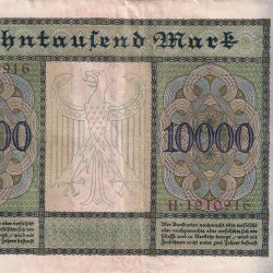 Alternative view of Germany 10 000 Mark 1922 Reichsbanknote Rare Note #B2