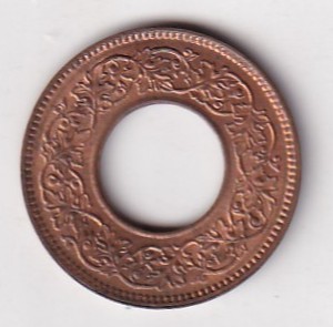 BRITISH -INDIA 1 PICE GEORGE VI 1943 (HC WITH LARGE DOT BELOW DATE) RARE UNC COIN #K-226 - Image 2