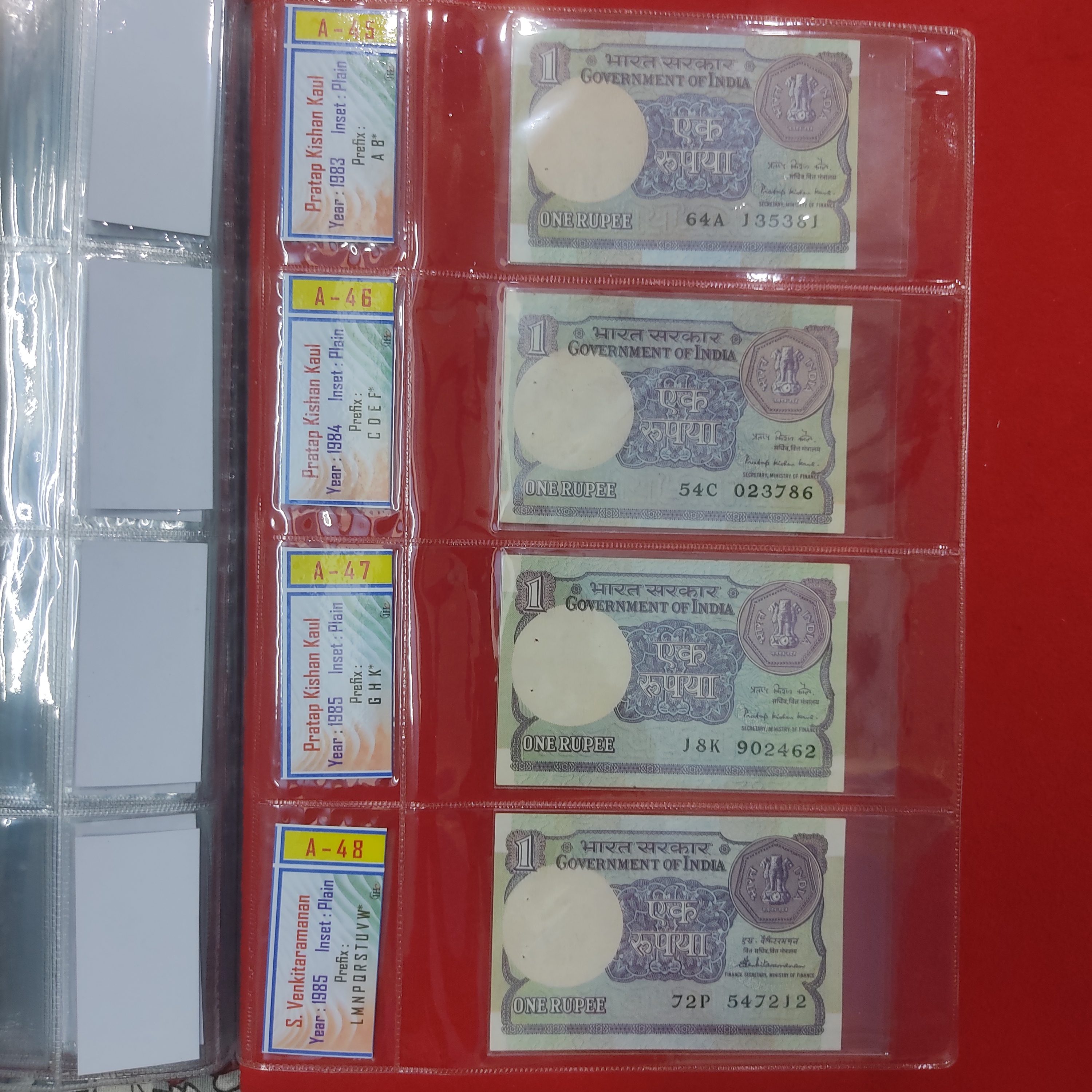 ONE RUPEE SIGNATURE SET A-1 TO A-65 MISSING A-14 RARE ITEM (TOTAL ENDING 786 NOTES 24 PC) - Image 15