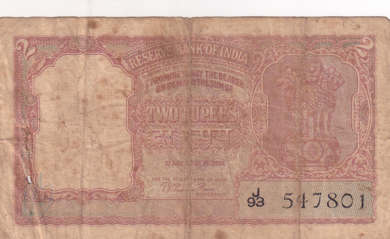 India 2 “रुपये” Rupees Governor B.Ramarao Rare Note