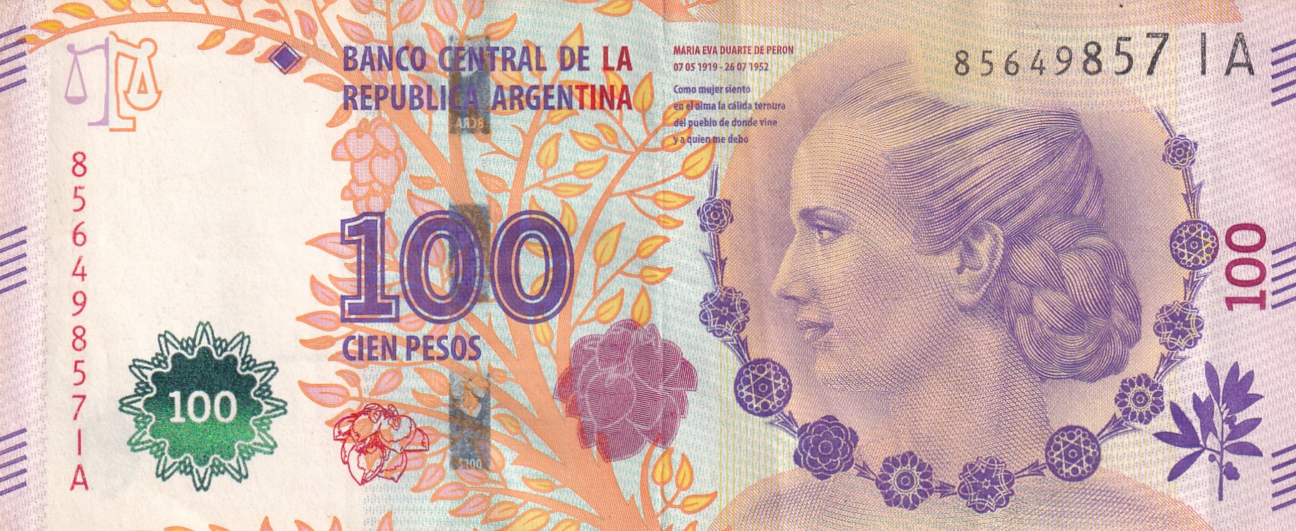 Argentina 100 Pesos Lowest price Rare Note #B2