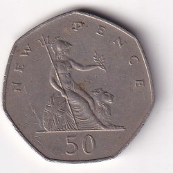 United Kingdom 50 New Pence - Elizabeth II 1978 Rare Coin#S-7